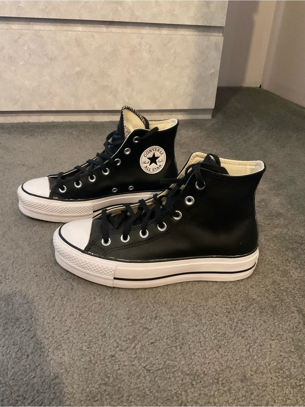 Converse Black High Top Platform Sneakers